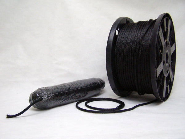 1/4" black polyester rope