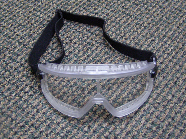box of curved clear safety goggles