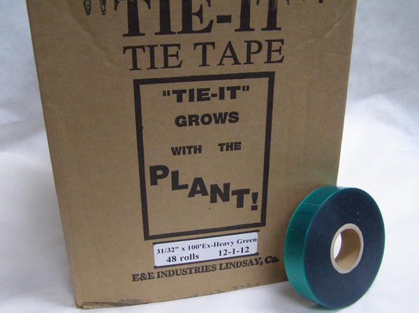 case of 1" green plant tie tape