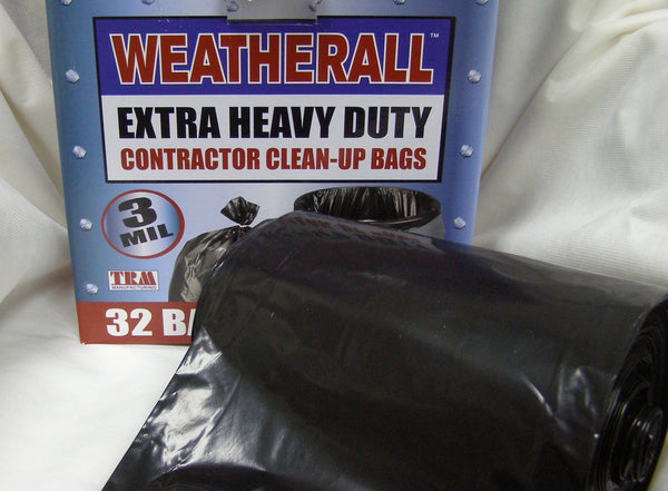 black contractors trash bag