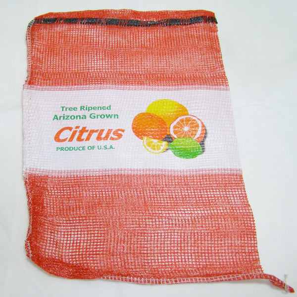printed red mesh bag for citrus