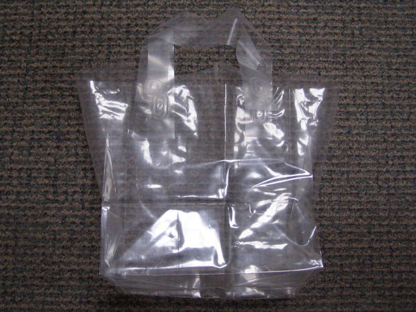 clear poly shopping bag with handle