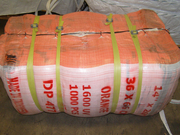 bale of orange barricade bags