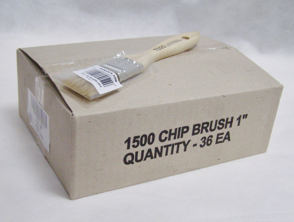 50-Pack 1 Inch Chip Brushes – 100% Pure Bristle, Wood Handle, For Paint Glue Touchups