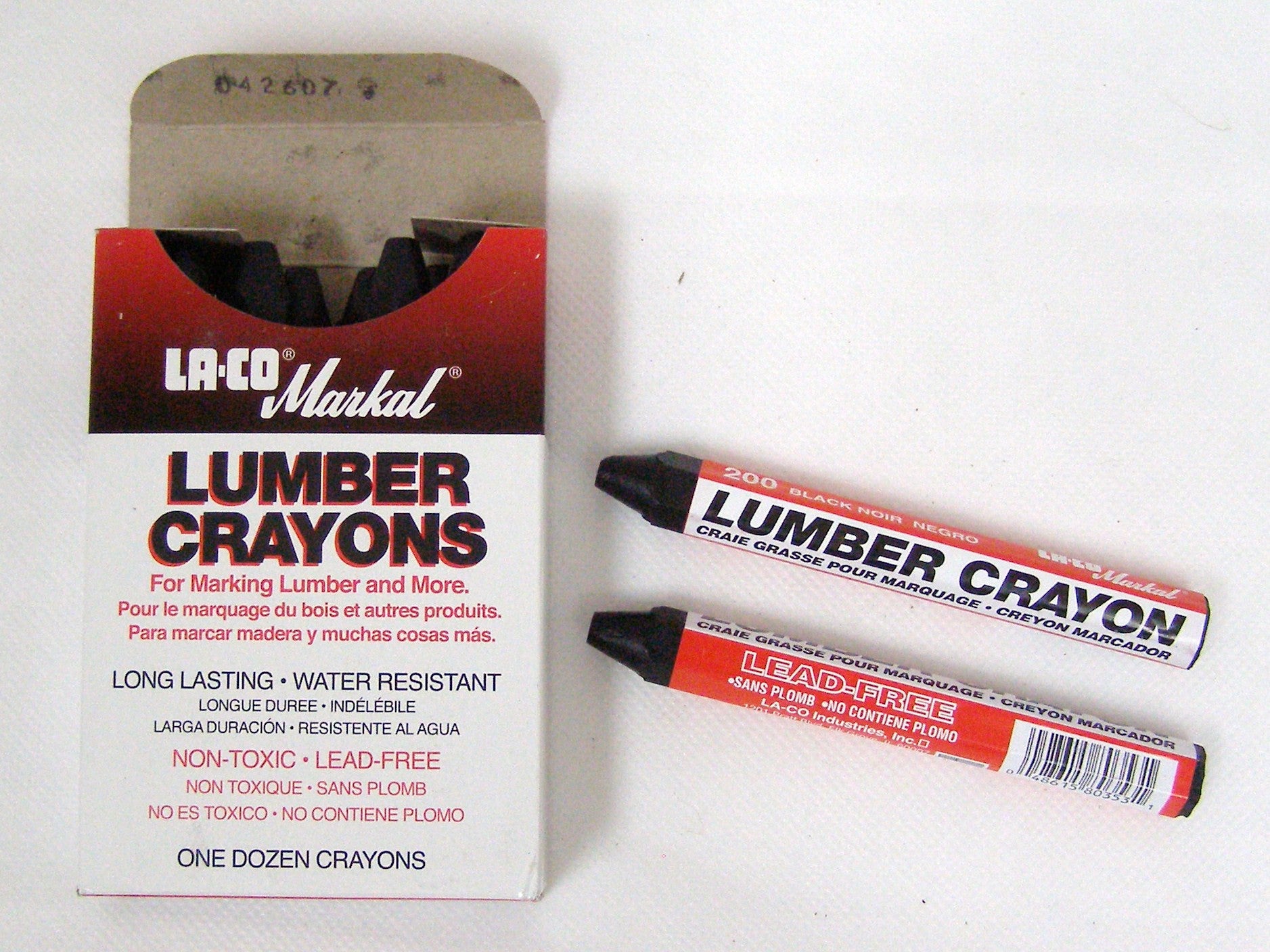 Markal Lumber Crayon, Black, 1/2 Size, PK12 80383, 1 - Fry's Food Stores