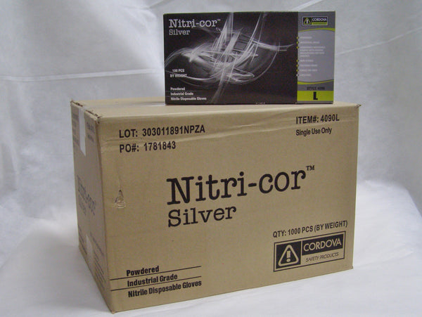 case of disposable nitrile gloves