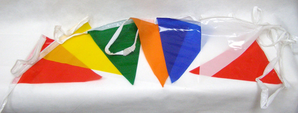 multicolor triangle pennant flagging