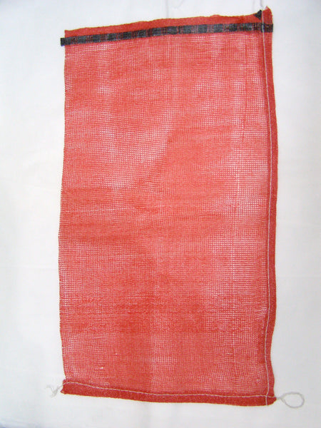 red mesh bag with drawstring