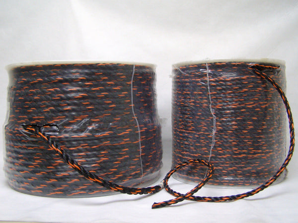 3/8" black and orange rope