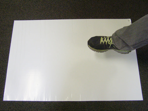 white sticky mat