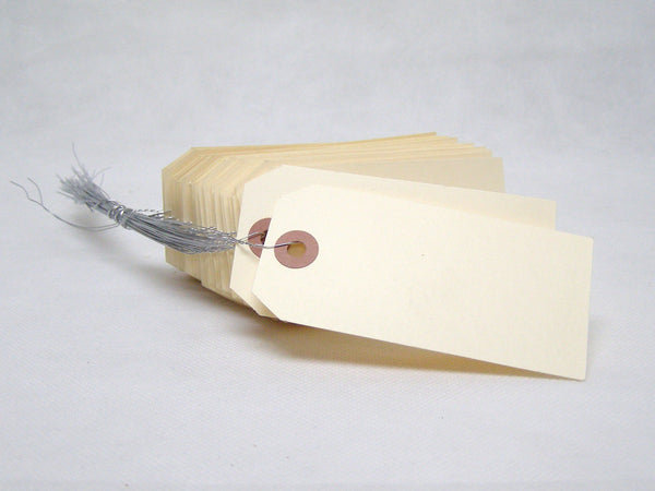 manila tag with wire tie